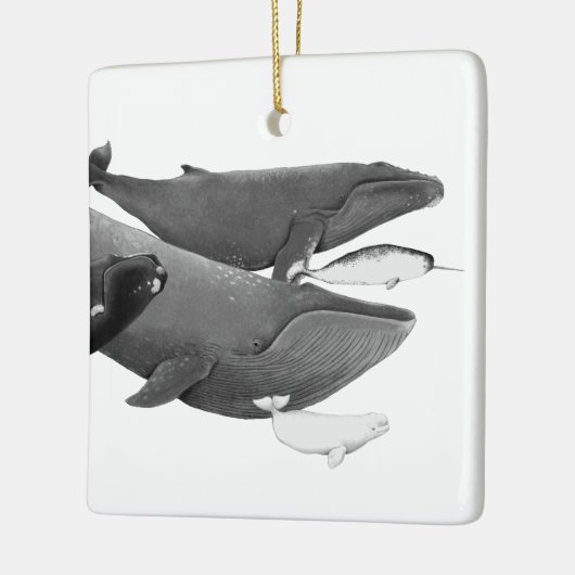 De draai van walviskunst keramisch ornament (Links)