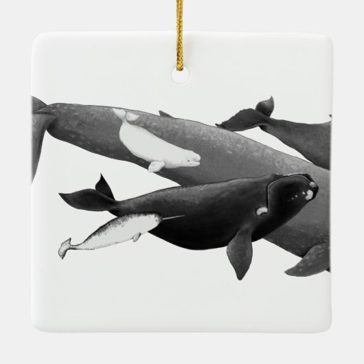 De draai van walviskunst keramisch ornament (Achterkant)