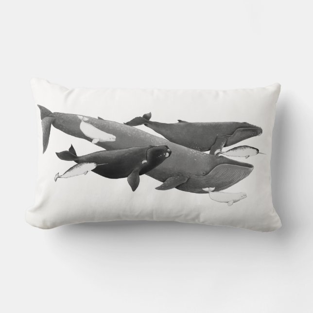 De draai van walviskunst kussen (Voorkant)