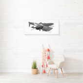 De draai van walviskunst spandoek (Insitu)