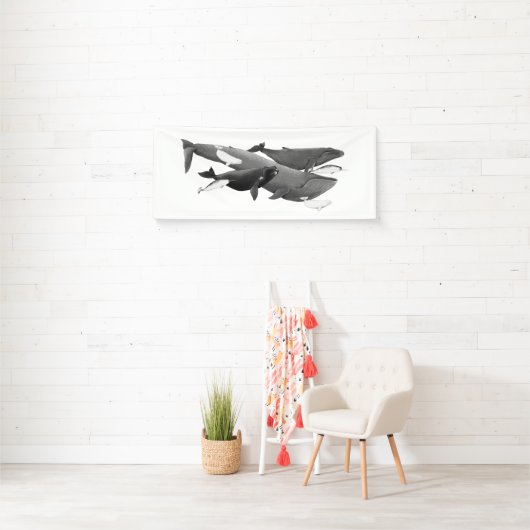 De draai van walviskunst spandoek (Insitu)