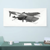 De draai van walviskunst spandoek (Beurs)