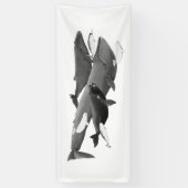 De draai van walviskunst spandoek (Verticaal)