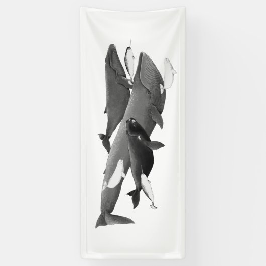 De draai van walviskunst spandoek (Verticaal)