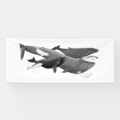 De draai van walviskunst spandoek (Horizontaal)