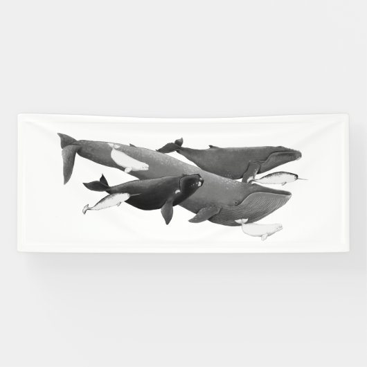 De draai van walviskunst spandoek (Horizontaal)