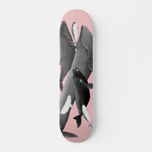 De draai van walvissen is tekenroze persoonlijk skateboard (Voorkant)