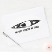 De draaikolk beloofde me dingen Kayak Ovale Sticker (Envelop)