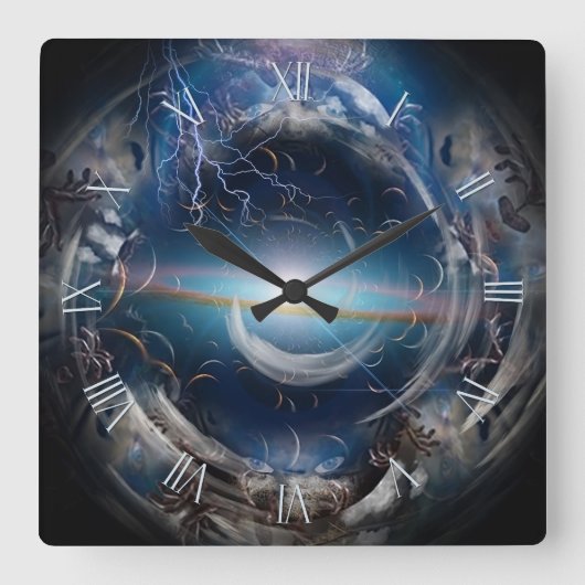 De draaikolk van de waanzin vierkante klok (Voorkant)