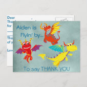 De draak DANKT U briefkaart (personaliseer) (Voorkant / Achterkant)