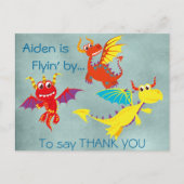 De draak DANKT U briefkaart (personaliseer) (Voorkant)