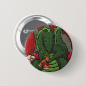 De draak en de Pizza Ronde Button 5,7 Cm (Voorkant /achterkant)