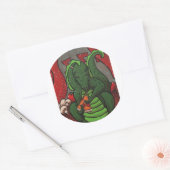 De draak en de pizza ronde sticker (Envelop)