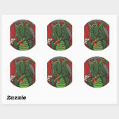 De draak en de pizza ronde sticker (Vel)