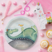 De draak en de vogel papieren bordje (Feest)