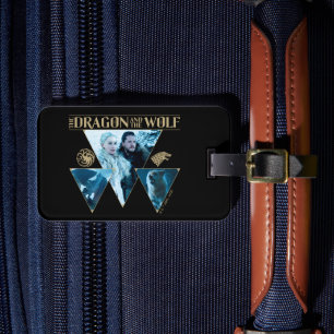 De draak en de Wolf Denerys & Jon Graphic Bagagelabel