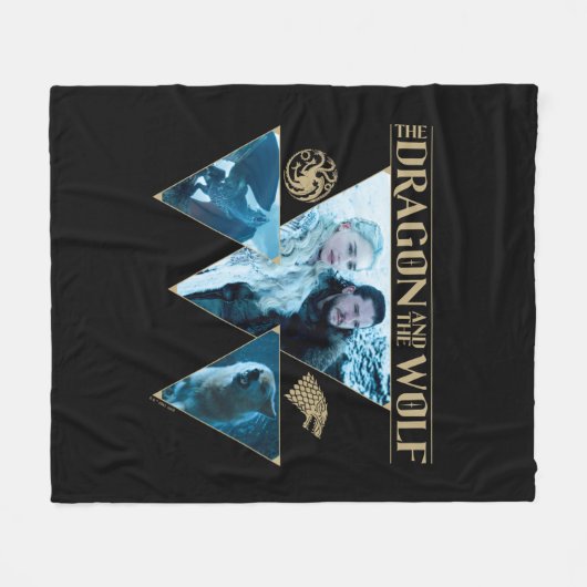 De draak en de Wolf Denerys & Jon Graphic Fleece Deken (Voorkant (Horizontaal))