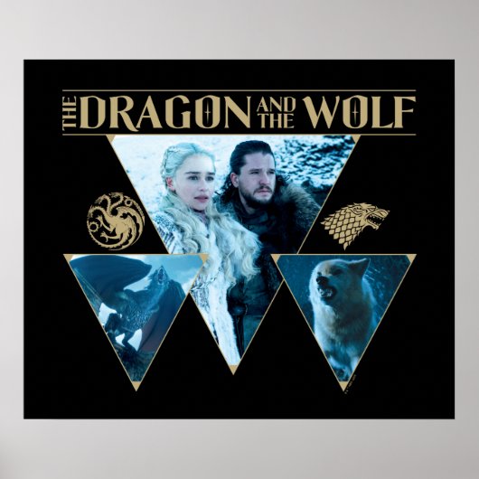 De draak en de Wolf Denerys & Jon Graphic Poster (Voorkant)