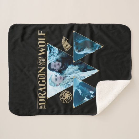 De draak en de Wolf Denerys & Jon Graphic Sherpa Deken (Voorkant (horizontaal))