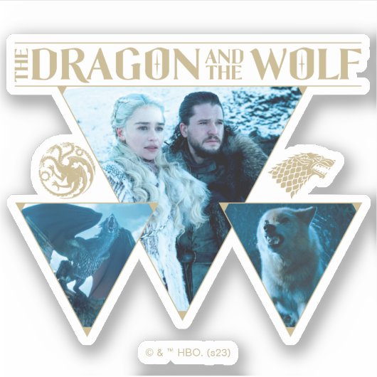 De draak en de Wolf Denerys & Jon Graphic Sticker (Voorkant)