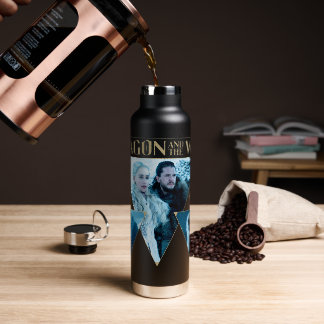 De draak en de Wolf Denerys & Jon Graphic Waterfles
