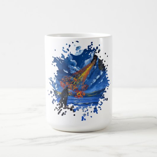De draak- Handgemaakte kunst  Koffiemok (Center)