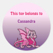 De draak knipperen ronde sticker (Voorkant)