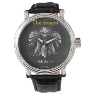 De draak met het meisje Tattoo - Funny Dark Horloge