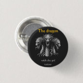 De draak met het meisje Tattoo - Funny Dark Ronde Button 3,2 Cm (Voorkant /achterkant)