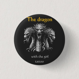De draak met het meisje Tattoo - Funny Dark Ronde Button 3,2 Cm