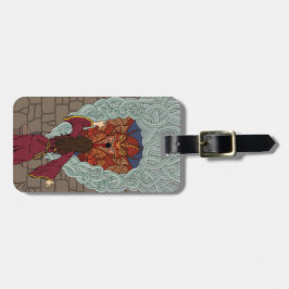 De draak neerzetten bagagelabel