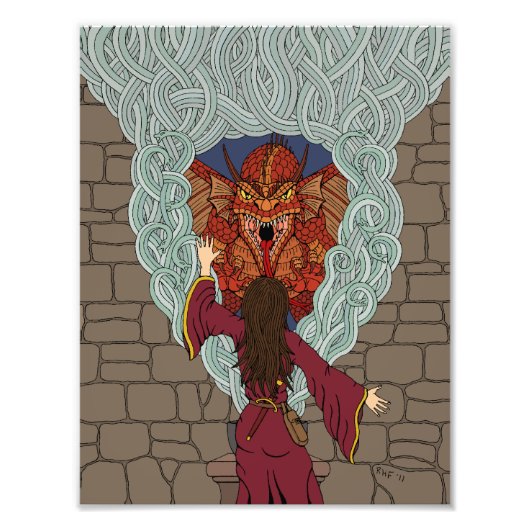 De draak neerzetten foto afdruk (Voorkant)