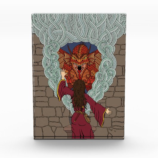 De draak neerzetten fotoblokken (Voorkant)