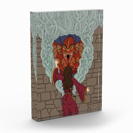 De draak neerzetten fotoblokken (Links)