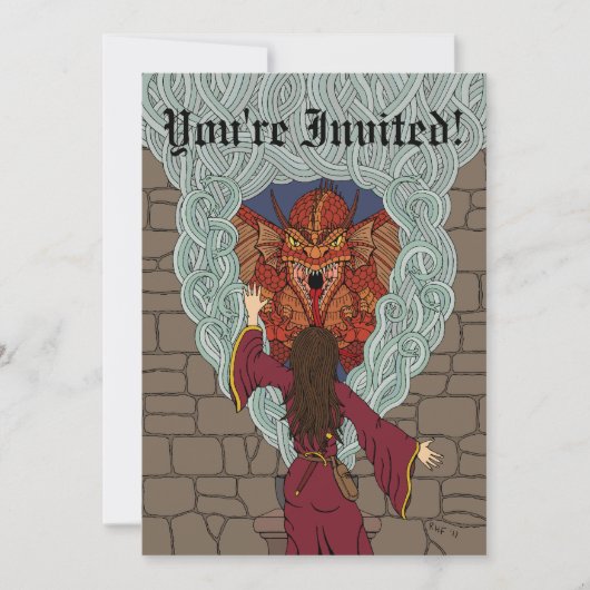 De draak neerzetten kaart (Voorkant)