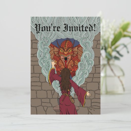 De draak neerzetten kaart (Staand voorkant)