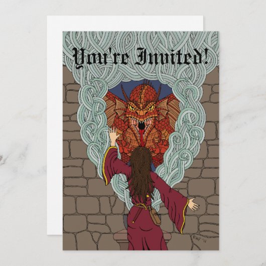 De draak neerzetten kaart (Voorkant / Achterkant)