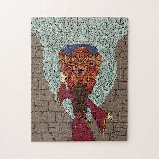 De draak neerzetten legpuzzel (Verticaal)