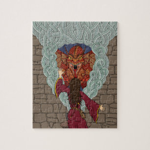 De draak neerzetten legpuzzel