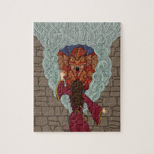 De draak neerzetten legpuzzel (Verticaal)