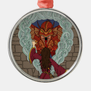 De draak neerzetten metalen ornament