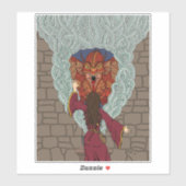 De draak neerzetten sticker (Vel)