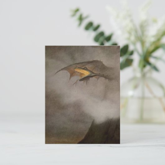 “De draak ontwaakt” van Theodor Kittelsen Briefkaart (Staand voorkant)