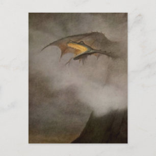 “De draak ontwaakt” van Theodor Kittelsen Briefkaart