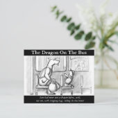 De draak op de bus. briefkaart (Staand voorkant)