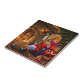 De Draak van de Cartoon van de klap door een Firep Tegeltje (Zijkant)