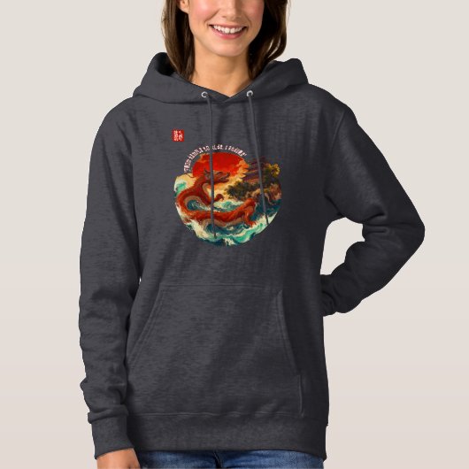 De draak van de Crimson Sun Hoodie (Voorkant)