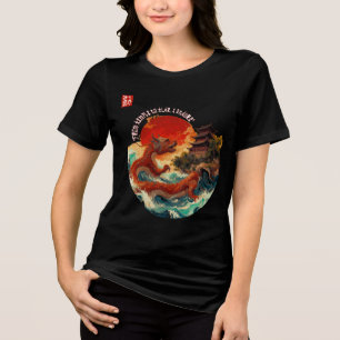De draak van de Crimson Sun Tri-Blend Shirt