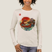 De draak van de Crimson Sun Tri-Blend Shirt (Voorkant)