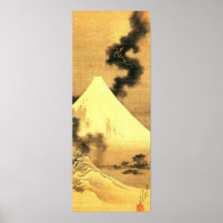 De draak van de rookgordijn van de berg Fuji Poster